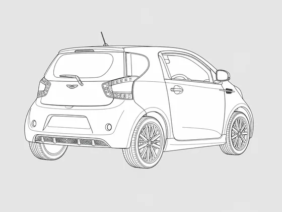 Aston Martin Cygnet rear 3/4 view