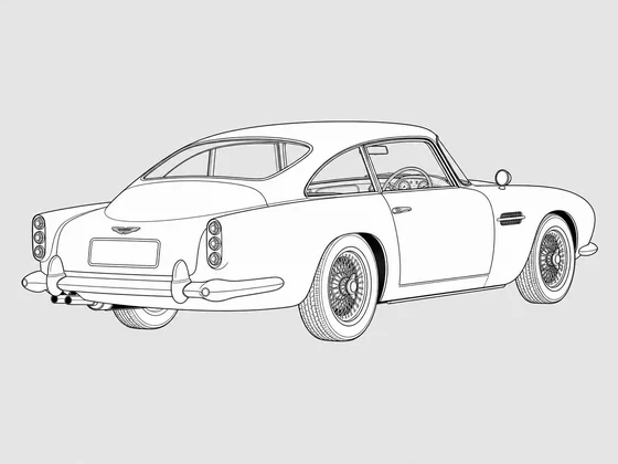 Aston Martin DB5 rear 3/4 view