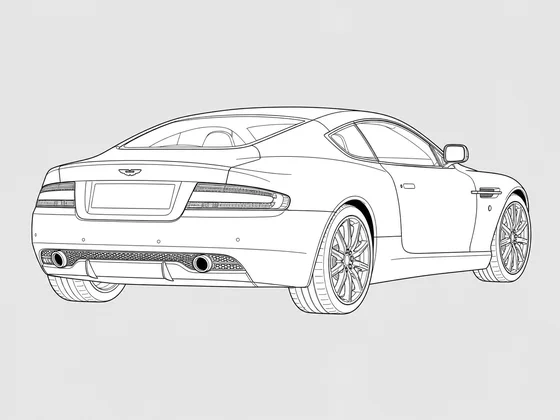 Aston Martin DB9 rear 3/4 view