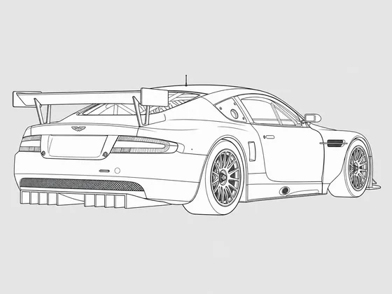 Aston Martin DBRS9 rear 3/4 view