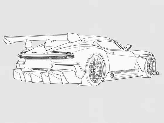 Aston Martin Vulcan rear 3/4 view