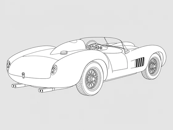 Ferrari 250 Testa Rossa rear 3/4 view