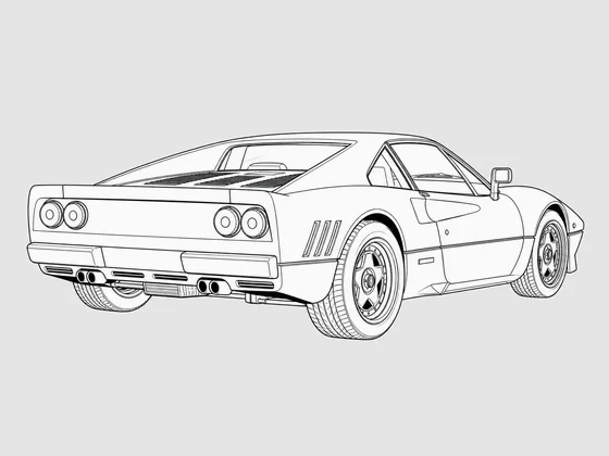 Ferrari 288 GTO rear 3/4 view