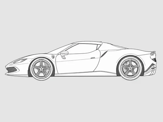 Ferrari 296 side view