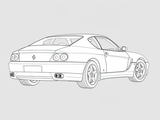 Ferrari 456 rear 3/4 view