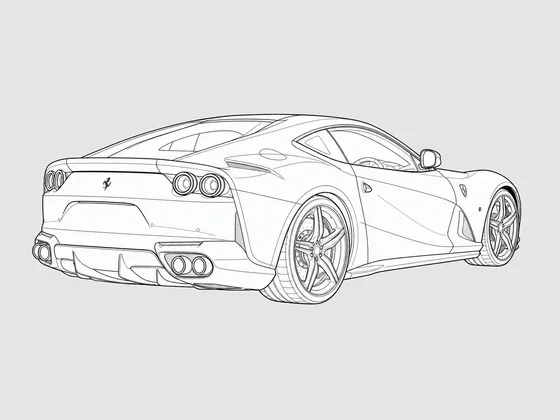 Ferrari 812 rear 3/4 view