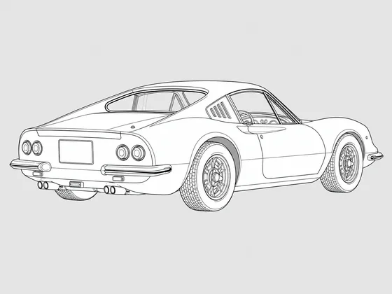 Ferrari Dino 206 GT rear 3/4 view