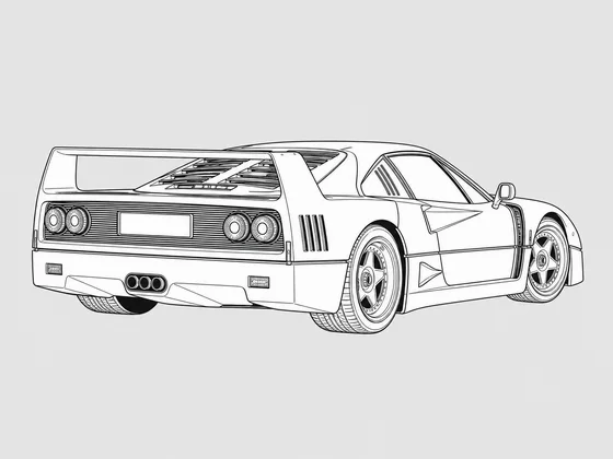 Ferrari F40 rear 3/4 view