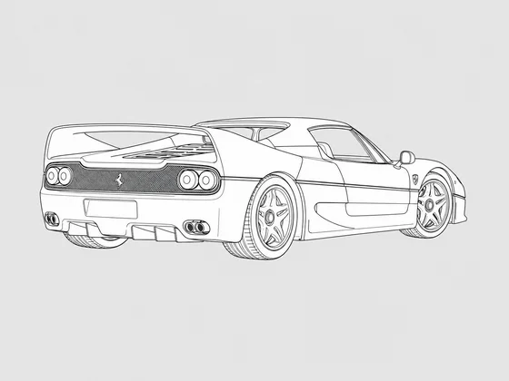 Ferrari F50 rear 3/4 view