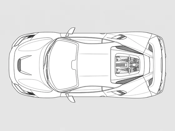 Ferrari F8 top view