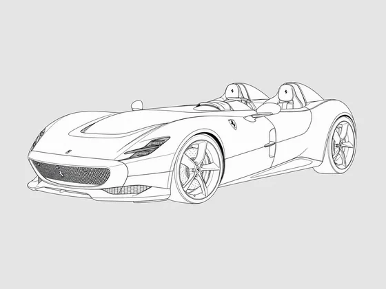 Ferrari Monza SP2 front 3/4 view