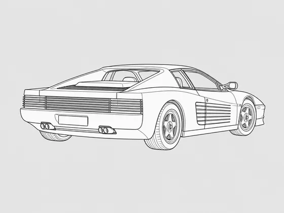 Ferrari Testarossa rear 3/4 view