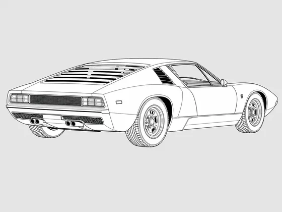 Lamborghini 350 rear 3/4 view
