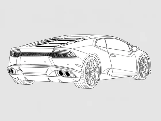 Lamborghini Huracan rear 3/4 view