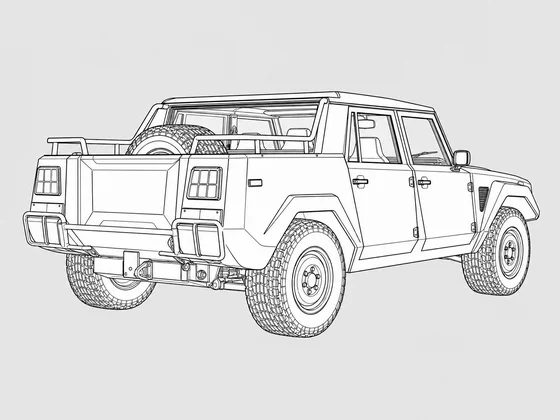 Lamborghini LM002 rear 3/4 view