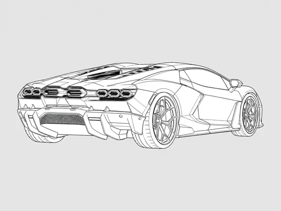 Lamborghini Revuelto rear 3/4 view