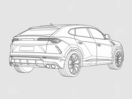 Lamborghini Urus rear 3/4 view