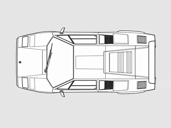Lamborghini Countach top view