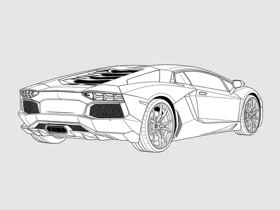 Lamborghini Aventador rear 3/4 view