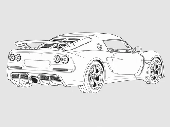 Lotus Exige rear 3/4 view