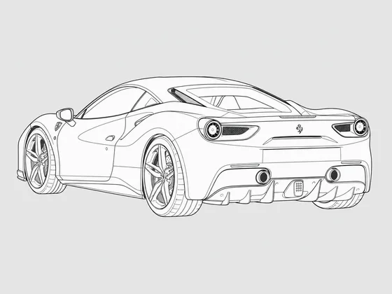 Ferrari 488 rear 3/4 view