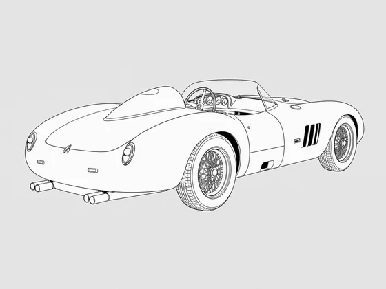Ferrari 250 Monza rear 3/4 view