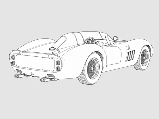 Ferrari 330 LMB rear 3/4 view