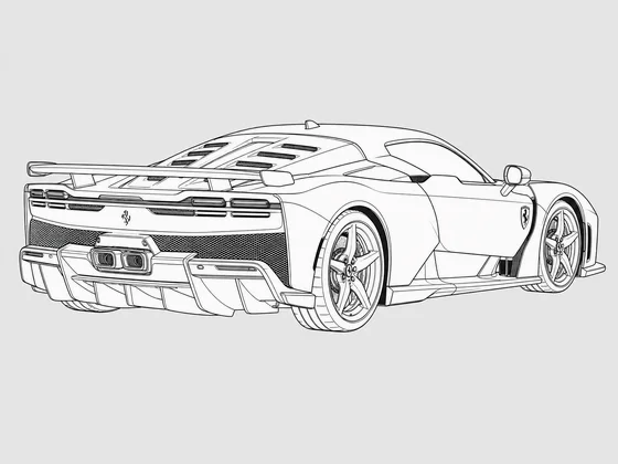 Ferrari F80 rear 3/4 view
