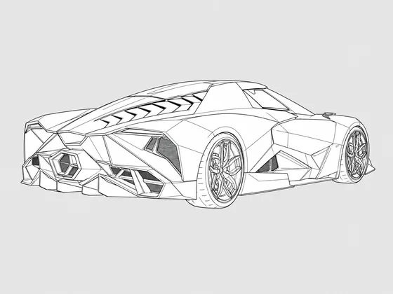 Lamborghini Egoista rear 3/4 view