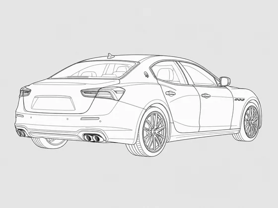 Maserati Ghibli rear 3/4 view