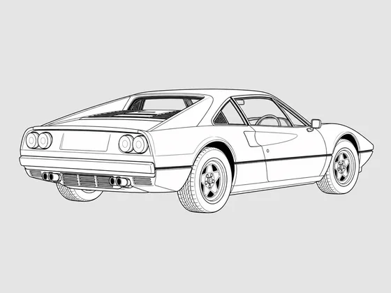 Ferrari 208 rear 3/4 view